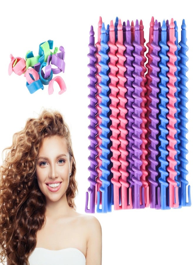 Homaisson 100 Pcs Spiral Perm Rods, Heatless Hair Curl Rods, Perm Wave Curlers Kit for Long Hair, Plastic Material, Styling Curling Rods for Custom Hairstyles, Random Colors - Image 1